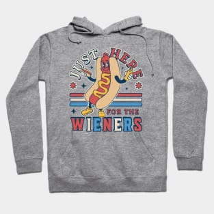 I'm Just Here for the Wieners - 4th of July Hot Dog Funny Hoodie